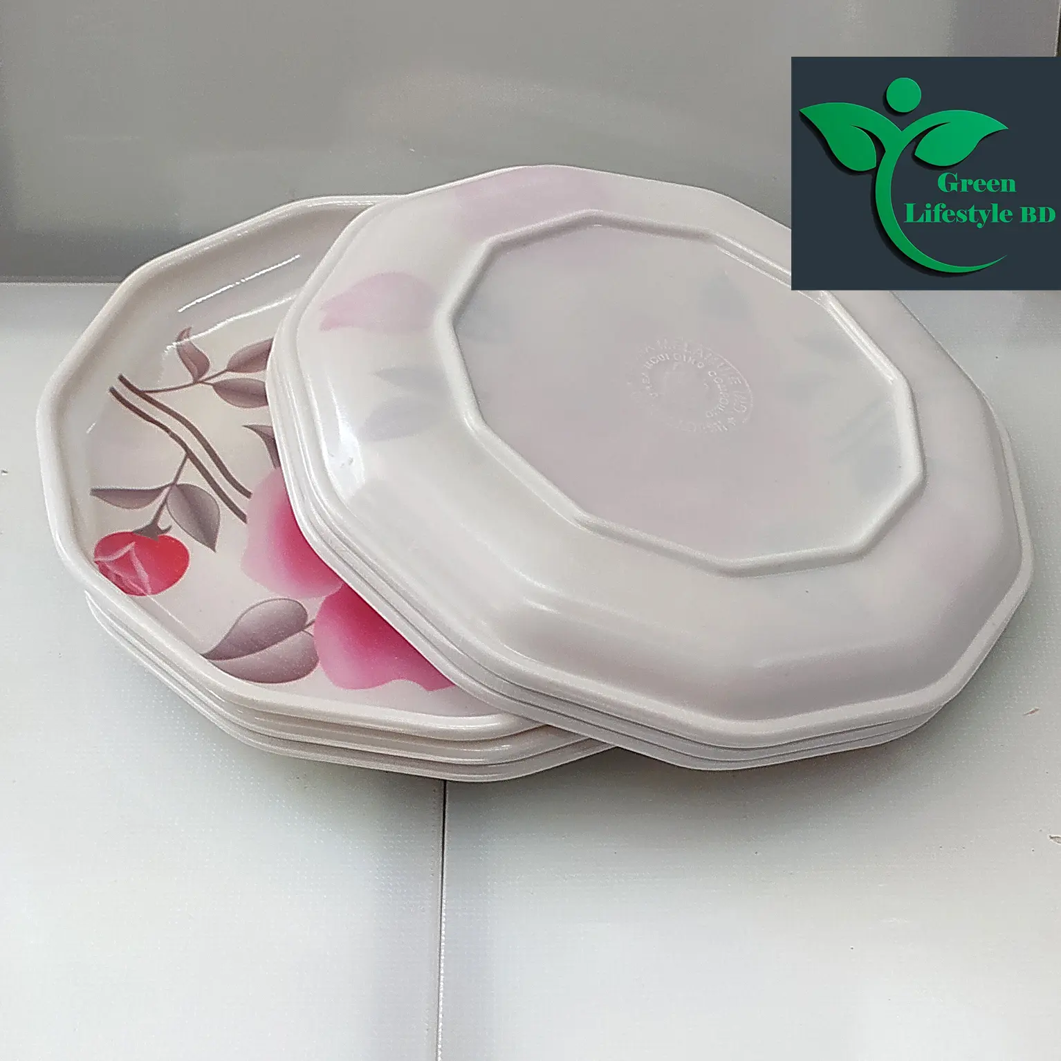 Picture of 7 Inch Melamine Half Plate Set – 6 Pcs Multi Design Print for Home & Office Dining - Multicolor