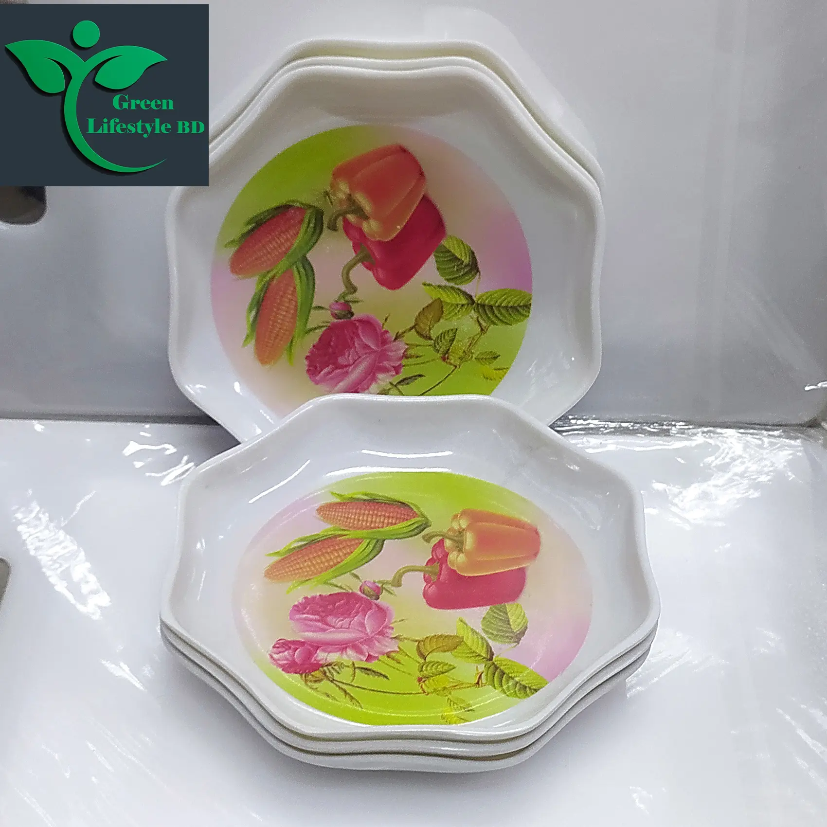 Picture of Melamine Plate Set – New Style 6 Pcs Elegant & Durable Dining Tableware - White