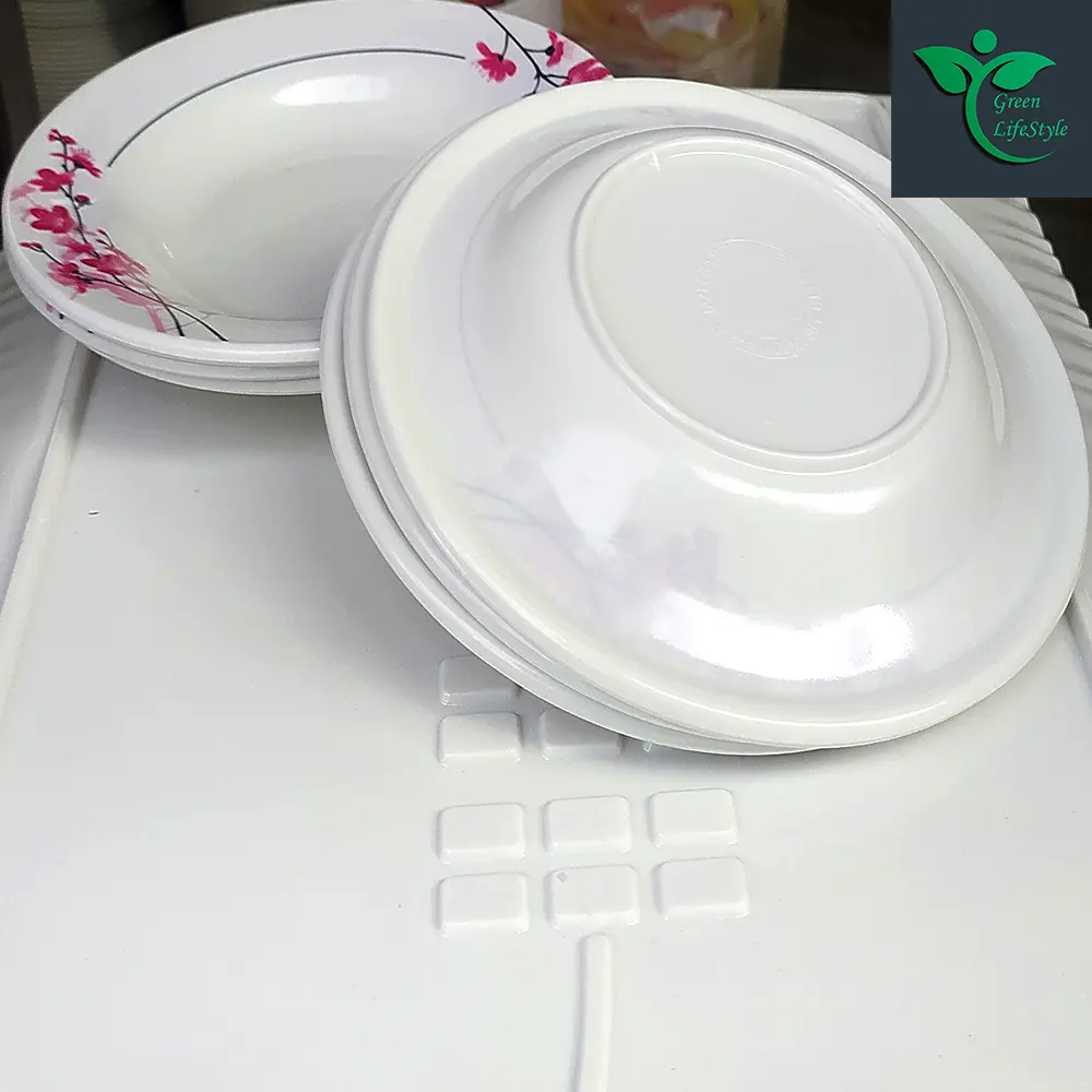 Picture of 6 Pcs Melamine Half Plate Set – 7 Inch Multi Design Printed Plates for Home & Office - Multicolor