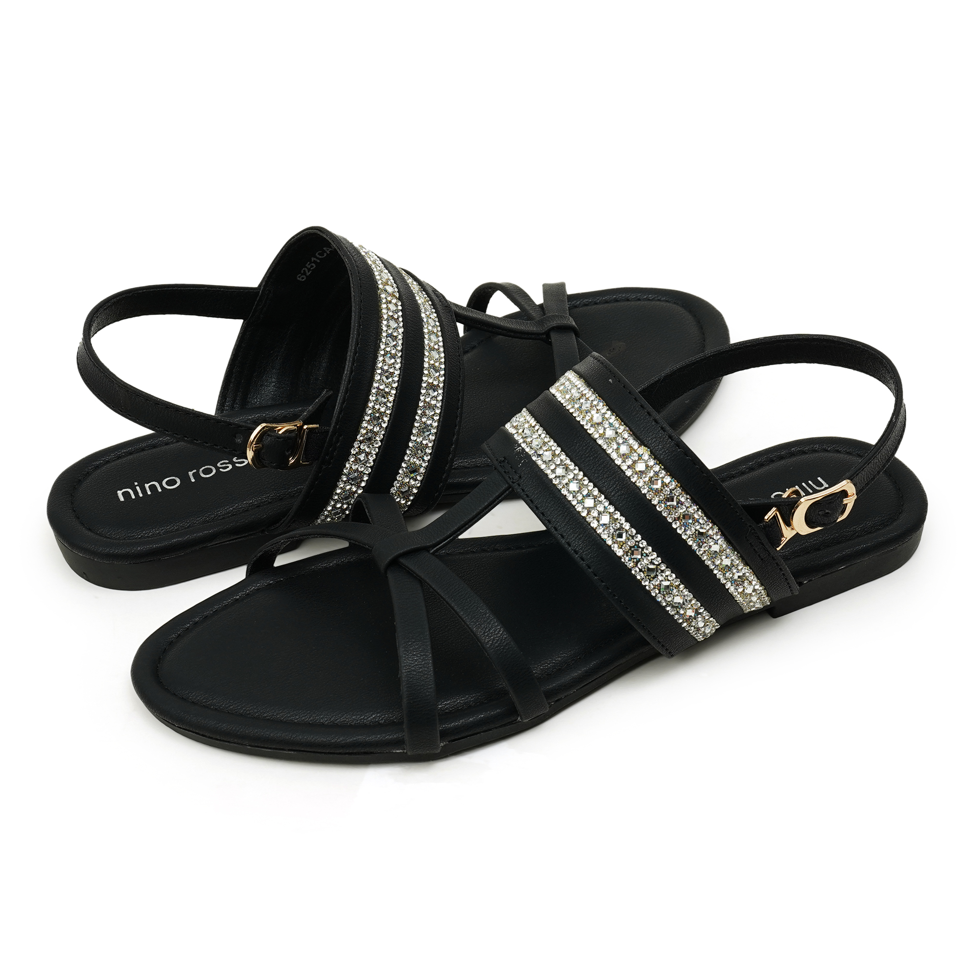 Picture of Nino Rossi Women's Back Belt Sandal Black