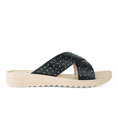 Picture of Nino Rossi Women's Cross Strap Sandal Black