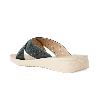 Picture of Nino Rossi Women's Cross Strap Sandal Black