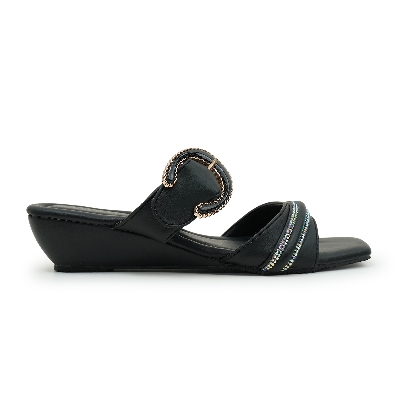 Picture of Nino Rossi Mid Heel Sandal Black