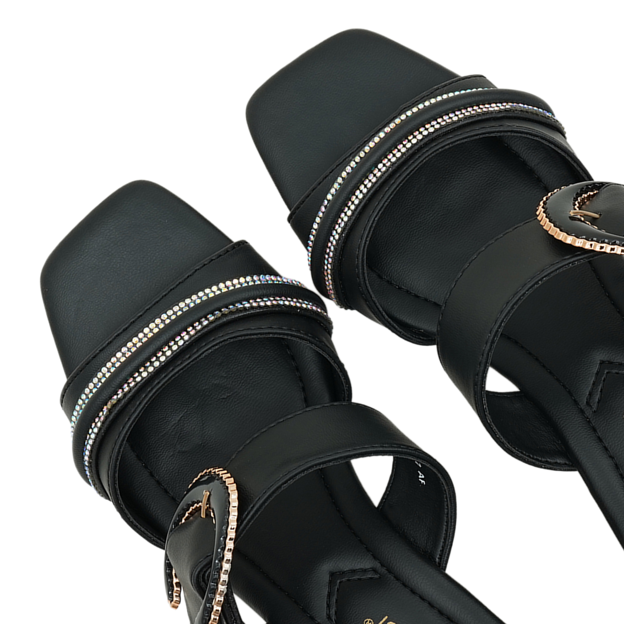 Picture of Nino Rossi Mid Heel Sandal Black