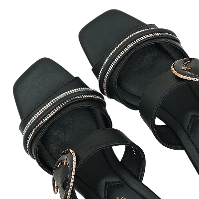 Picture of Nino Rossi Mid Heel Sandal Black