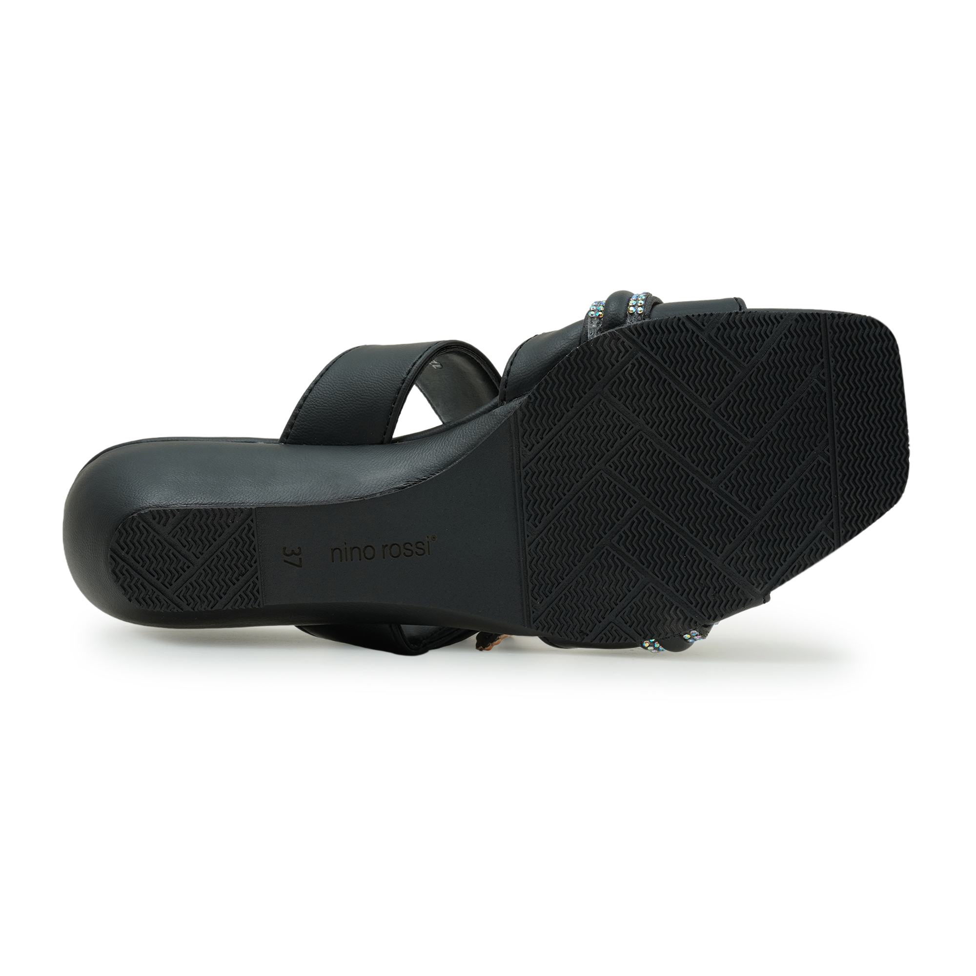 Picture of Nino Rossi Mid Heel Sandal Black