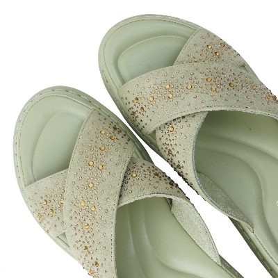 Picture of Nino Rossi Women's Mid Heel Sandal Green