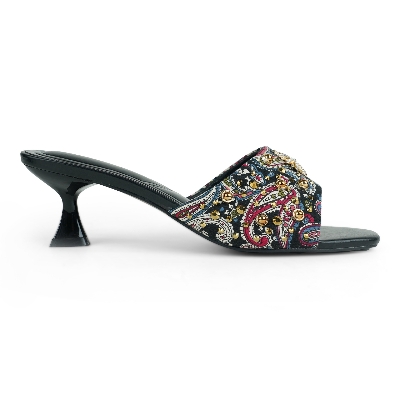 Picture of Moochie Women's Mid Heel Sandal Black