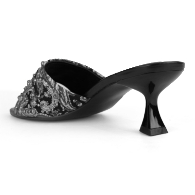 Picture of Moochie Women's Mid Heel Sandal Black