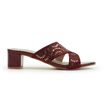 Picture of Nino Rossi Women's Block Heel Sandal Maroon