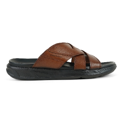 Picture of Venturini Men's Cross Strap Sandal Brown