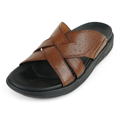 Picture of Venturini Men's Cross Strap Sandal Brown
