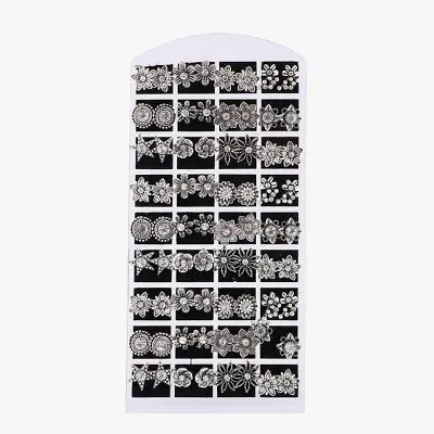 Picture of Fashion Ear Ring for women 6 jora 12 pc - Silver