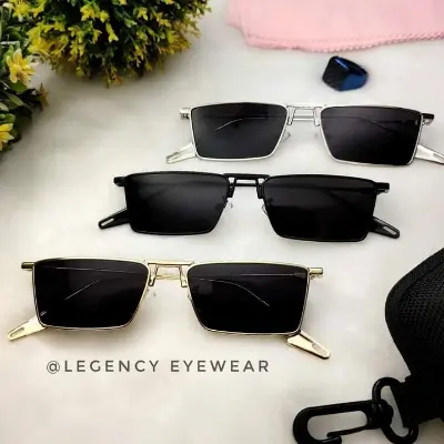 Picture of Exclusive  Quality full metal body and lens glass kacher Fashionable sunglass - Black