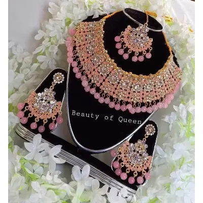 Picture of Ladies Fashion Popular Crystal Necklace Heart Love Chain Necklaces & Pendants For Women 2022 Gifts Love Drift Bottles Necklace - Pink