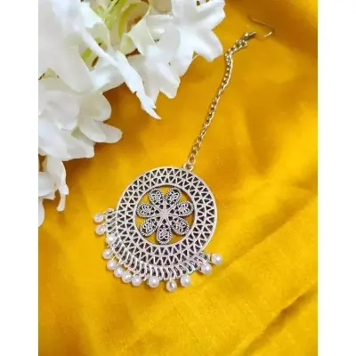 Picture of New sty Good Looking tikli for Girls - Necklace For Girls - Silver