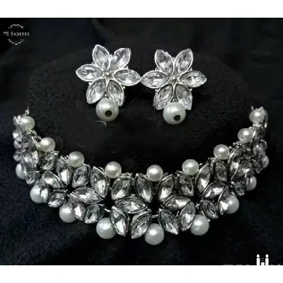 Picture of Necklace For Women silver color - Silver