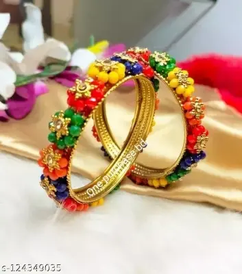 Picture of Silver Colour  Fashionable Bangles for women -2 pc
