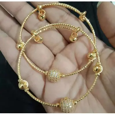 Picture of Silver Colour  Fashionable Bangles for women -2 pesc - Gold