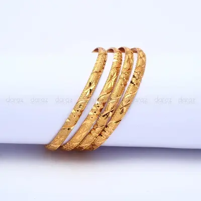 Picture of Bangles set for women = 2 pcs golden color - Gold