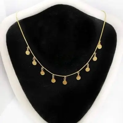 Picture of Mirror Metal Long Necklace Set for Women - Gold