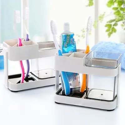 Picture of Toothbrush Holder With Magic Annularity Suction Cup,(R)WIDEWINGS Toothbrush Holder with Magic Annularity Suction Cup Easily Wall Mounted 5 Toothbrush Storage Set. - White