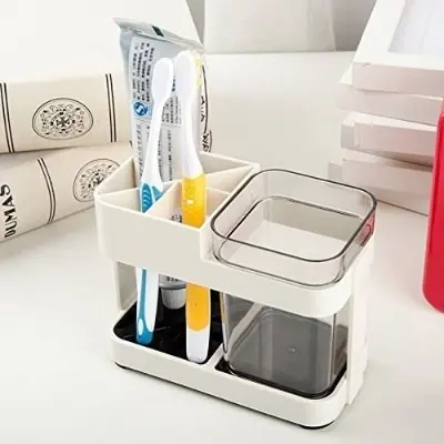 Picture of Toothbrush Holder With Magic Annularity Suction Cup,(R)WIDEWINGS Toothbrush Holder with Magic Annularity Suction Cup Easily Wall Mounted 5 Toothbrush Storage Set. - White