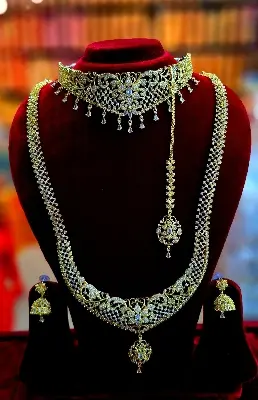 Picture of Royal Diva 100% Indian Bridal Jewelry Set for Women – Premium Gold Plated Necklace, Choker & Earrings