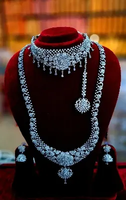 Picture of Royal Diva 100% Indian Bridal Jewelry Set for Women – Premium Gold Plated Necklace, Choker & Earrings