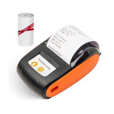 Picture of Portable Receipt Printer 58mm Mini Thermal Printing Wireless BT USB Mobile Printer with 2 Inch Thermal Paper Roll Compatible with Android/iOS/Windows System for Small Business Restaurant Retail Store