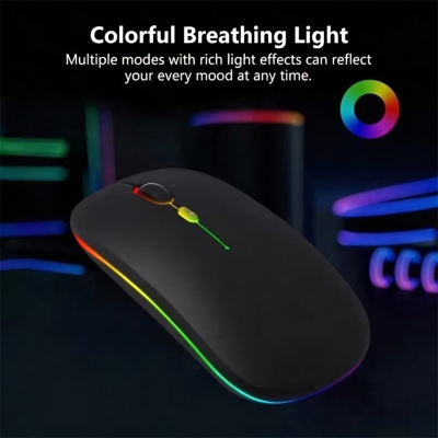 Picture of Wareless Bluetooth Mouse For Smartphone Computer Laptops And Tablet Smart Device Backlit Mouse Gameing Vibes