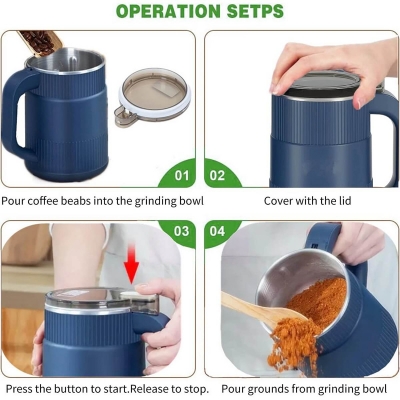 Picture of Multifunctional Electric Grinder Machine Powder Grinding Machine High Speed Electric Coffee Grinder with Large Capacity Kitchen Herb Spice Bean Mill Machine for Home Use Electric Grinder