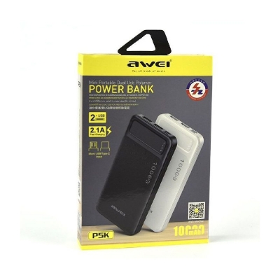 Picture of Awei P5K 10000mAh Orginal Power Bank For Smartphone Type B Type C & USB Port Available