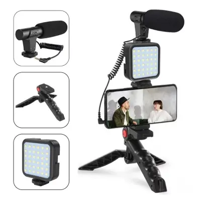 Picture of AY-49 Video Recording Kit with Microphone for Starter Kids Video Recording YouTube Tiktok Fitness Yoga with LED Flash Light Remote Controls