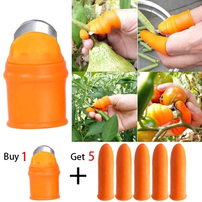 Picture of Silicone Thumb cutterFinger Protector Cutting Gears Vegetable Picking cutter Nipping Plant Leaf Scissors Garden Gloves
