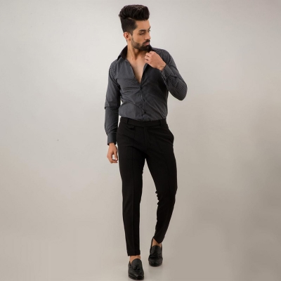 Picture of Black Premium Casual Gabardine Pant