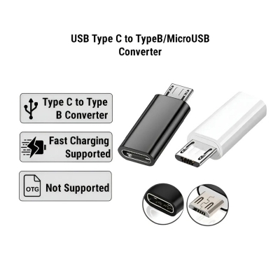 Picture of USB Type C to USB Type B Converter Adapter for Smartphone and Microphone Devices