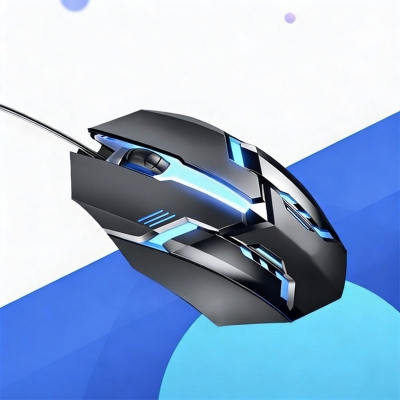 Picture of Wired Gaming Mouse LED Laptops PC Computers Optical Mice Computer Mouse- Mate BLACK