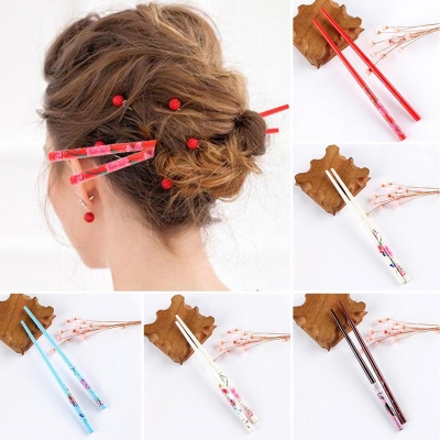 Picture of Wooden Hair Bun stick for women and girls Hair stick 2pc Multicolour