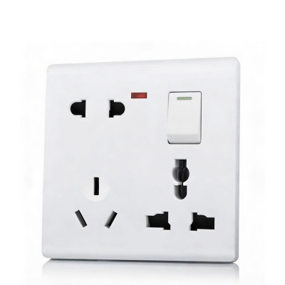 Picture of THIN PIN 8 Pin Combined Switch Board Power Switch 3Pin 2Pin Combined Socket 250V 16A 8 Pin Combined Socket Wall Socket Gang Switch Socket