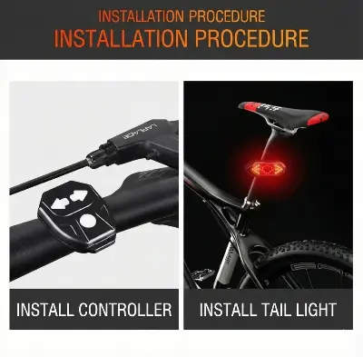 Picture of Remote Control Cycle Indicator - Wireless Bicycle Tail Indicator Light Turn Signals - Bike & Bicycle Waterproof Turn Signals Remote Control