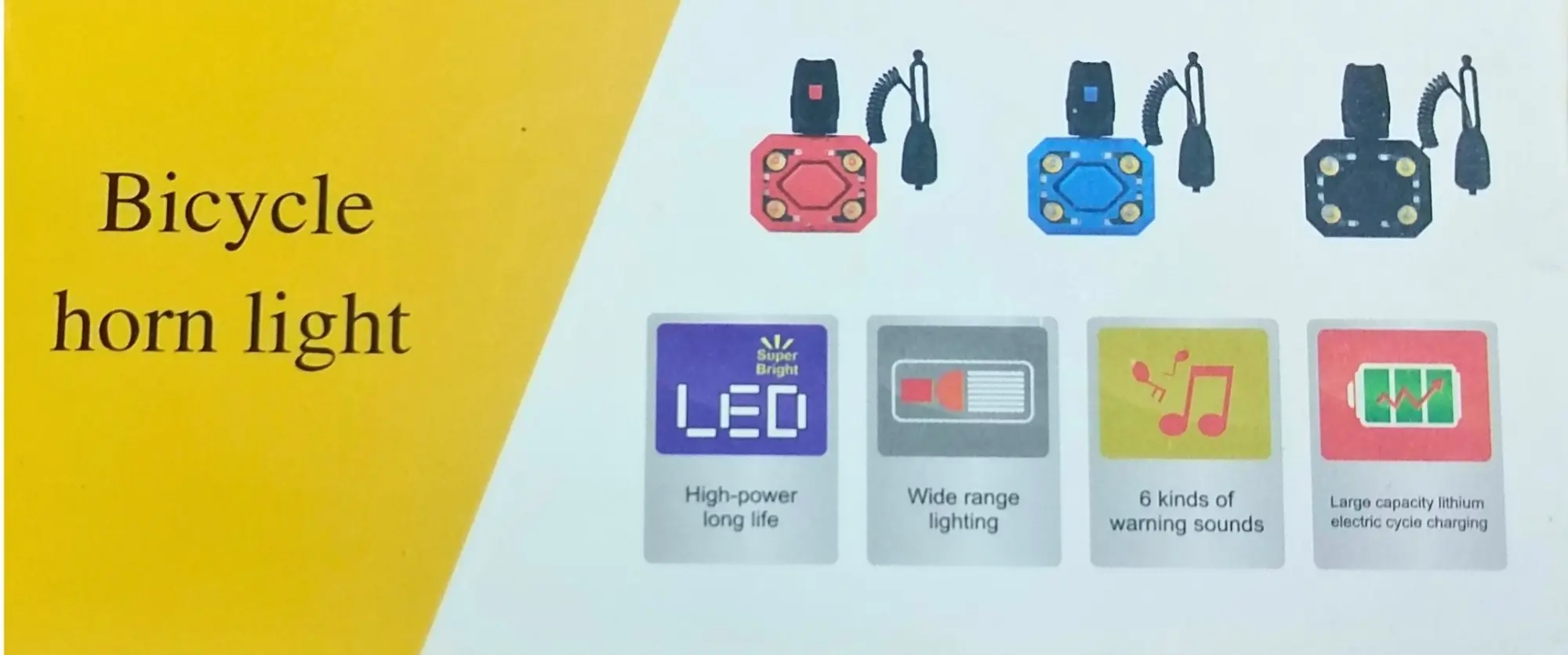 Picture of Bicycle Dipper Light with High Loud Horn With 4 Led - Cycle Accessories - Waterproof Bicycle Dipper Horn & Light