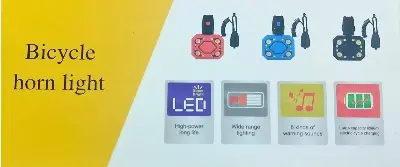 Picture of Bicycle Dipper Light with High Loud Horn With 4 Led - Cycle Accessories - Waterproof Bicycle Dipper Horn & Light