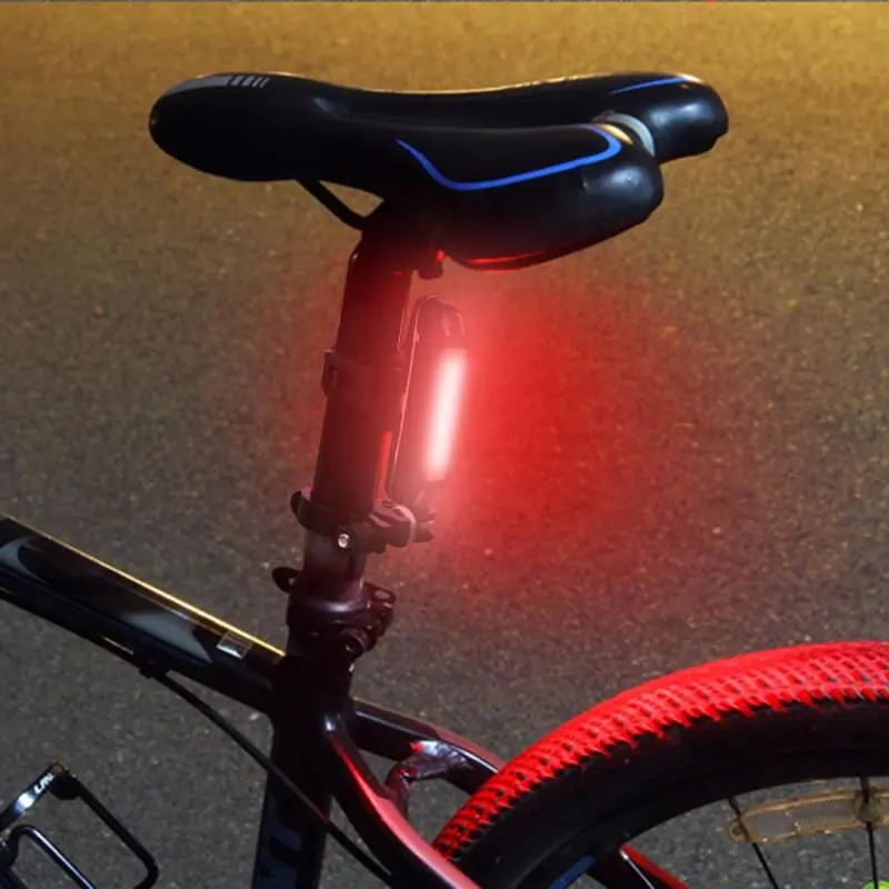 Picture of Bicycle Light Waterproof Rear Tail light LED USB Rechargeable Mountain Bike Cycling Light Taillamp Safety Warning Light - Multicolor
