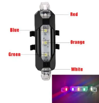Picture of Bicycle Light Waterproof Rear Tail light LED USB Rechargeable Mountain Bike Cycling Light Taillamp Safety Warning Light - Multicolor
