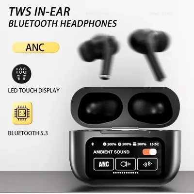 Picture of A9 Pro ANC Wireless Earbuds with LCD Smart Color Screen