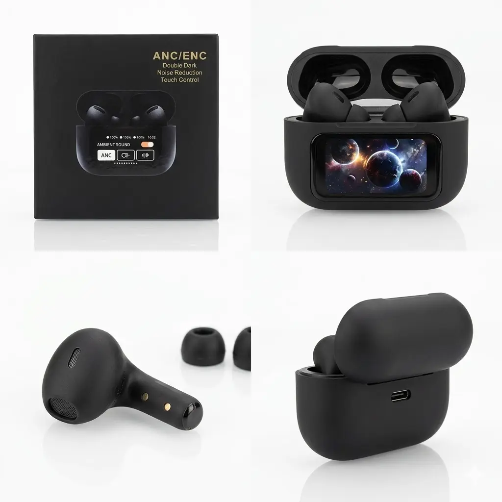 Picture of A9 Pro ANC Wireless Earbuds with LCD Smart Color Screen
