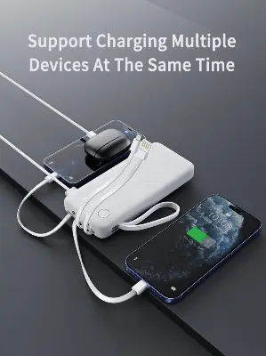 Picture of Ven-Dens VD-PB060 10000mAh 22.5w Power Bank – Built-in Charging Cable  High-Quality Battery