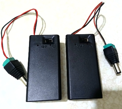 Picture of 9 volt battery Box with on/ off switch and DC male connectivity (Black)