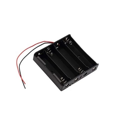 Picture of 18650 Battery Holder Case 4 Cell with Wire (Black)